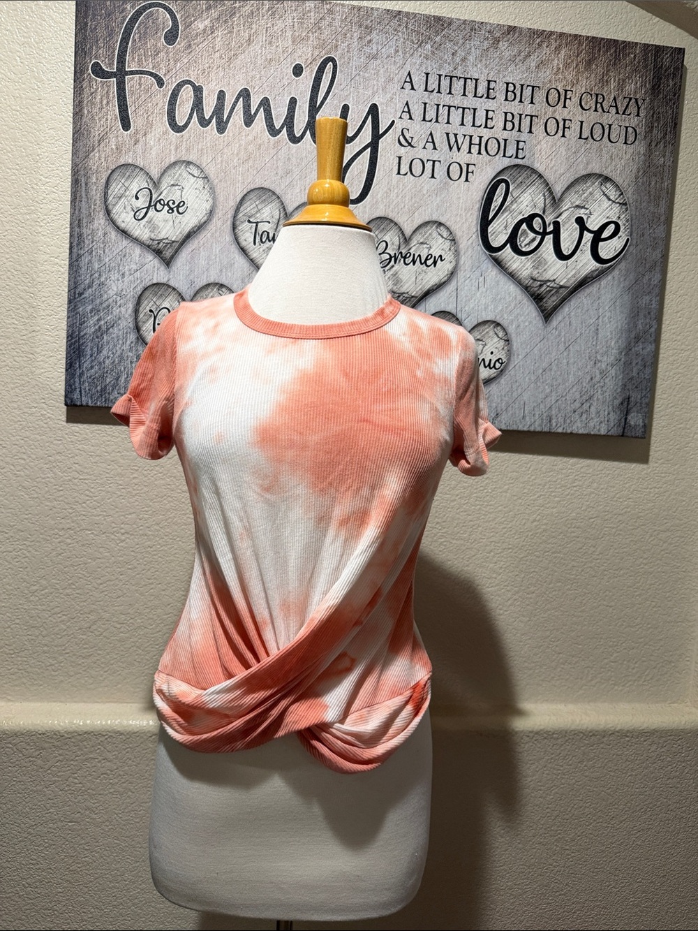 Girls' Coral Tie-Dye Twist Front Tank Top